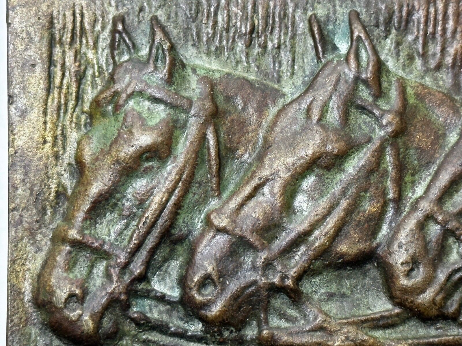 photo for sale Art Deco Bronze Trio Bay Hunter Horses Sculpture Circle John Rattenbury Skeaping