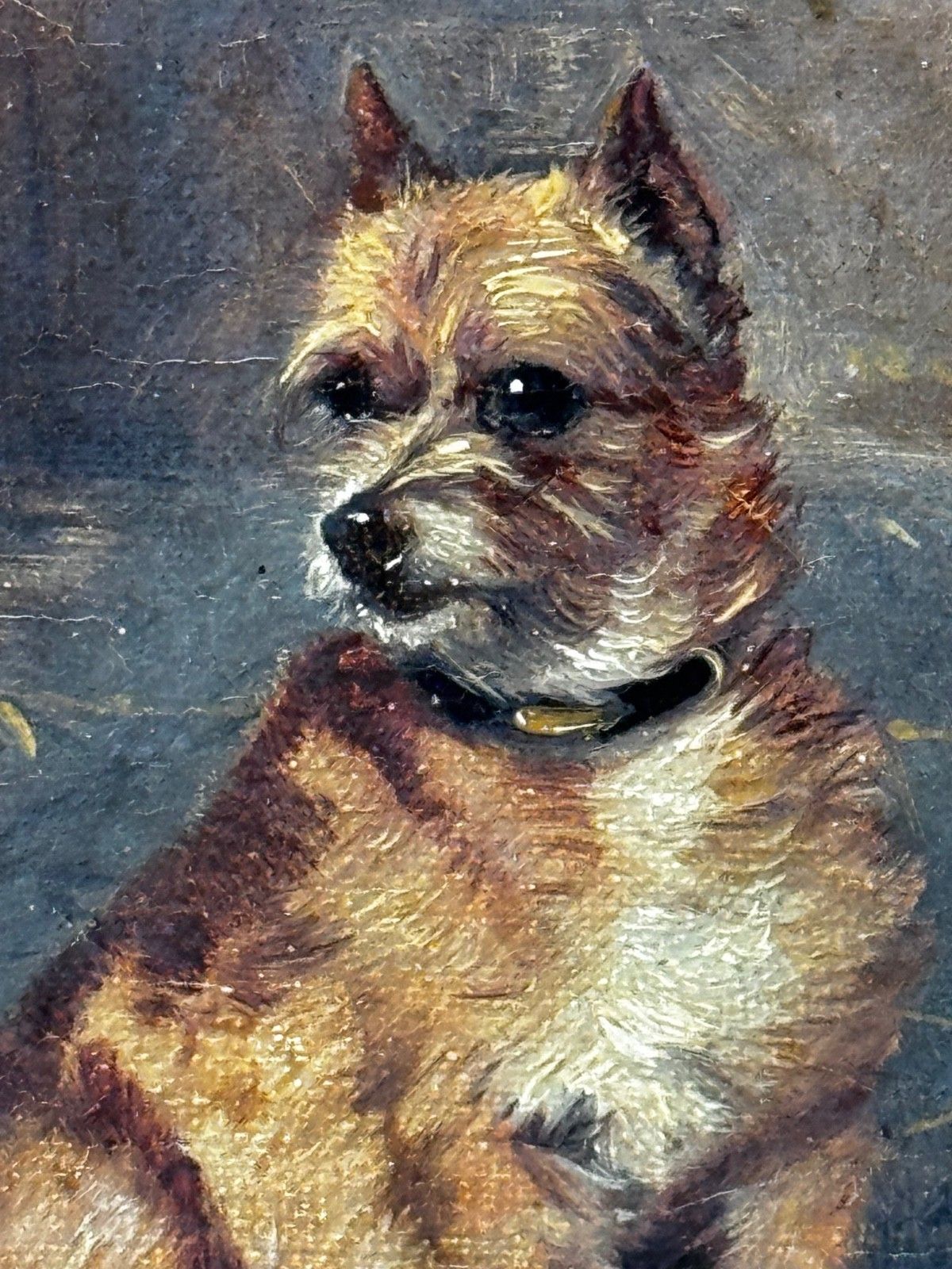 Victorian  Equestrian Oil Painting Portrait  Strawberry Roan Hunter Horse In Stable With Terrier Circle Of Edwin Frederick Holt photo buy