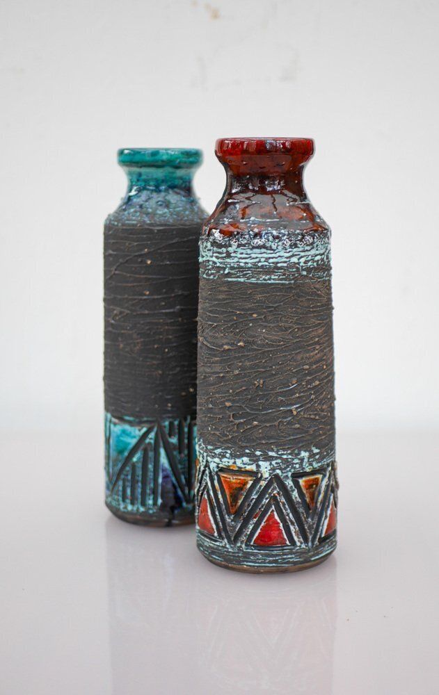 Mid Century Modern Scandinavian Pottery Vases From Tilgmans, Sweden, Set Of 2 photo buy