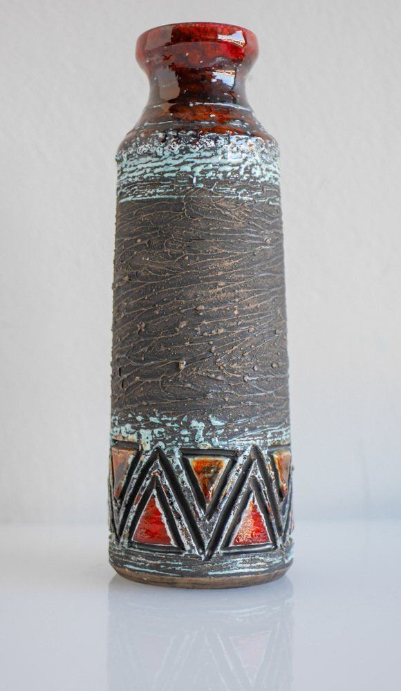 Mid Century Modern Scandinavian Pottery Vases From Tilgmans, Sweden, Set Of 2 photo vintage
