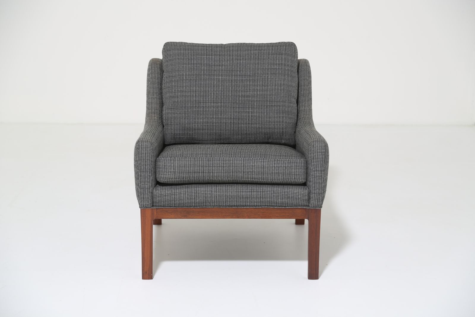 photo vinterior Vintage Deense loungestoel in palissander en grijs tweed van Kai Lyngfeldt Larsen, jaren 1960
