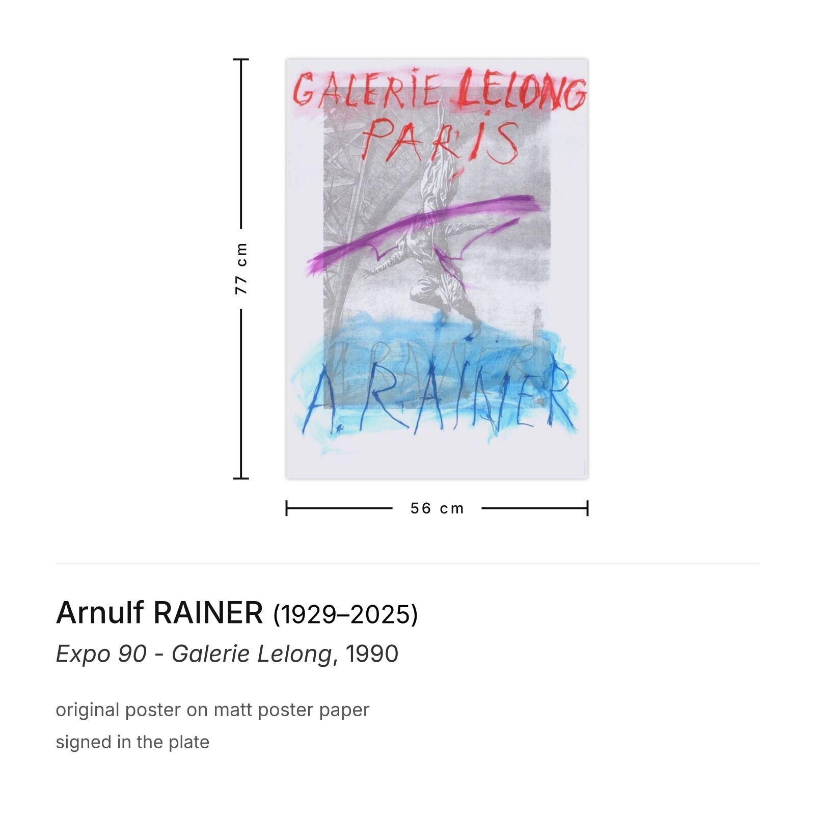 Arnulf Rainer Poster Expo 90   Galerie Lelong photo furniture
