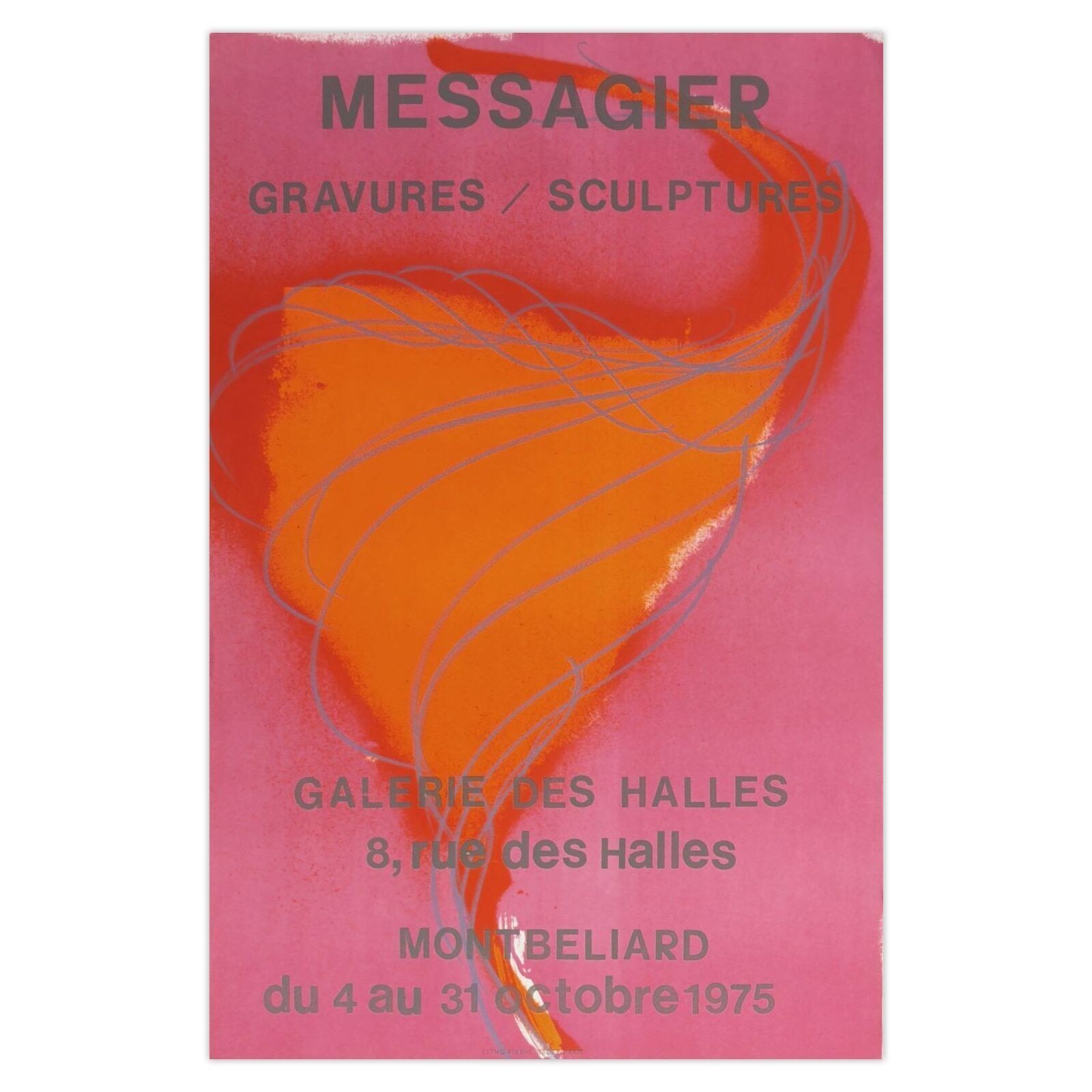 Jean Messagier Poster Expo 75 Galerie Des Halles Montbéliard 1974