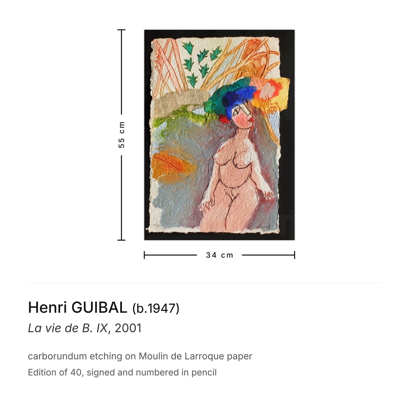 Henri Guibal Gesigneerde Carborundum Ets La Vie De B. Ix 2001 photo furniture