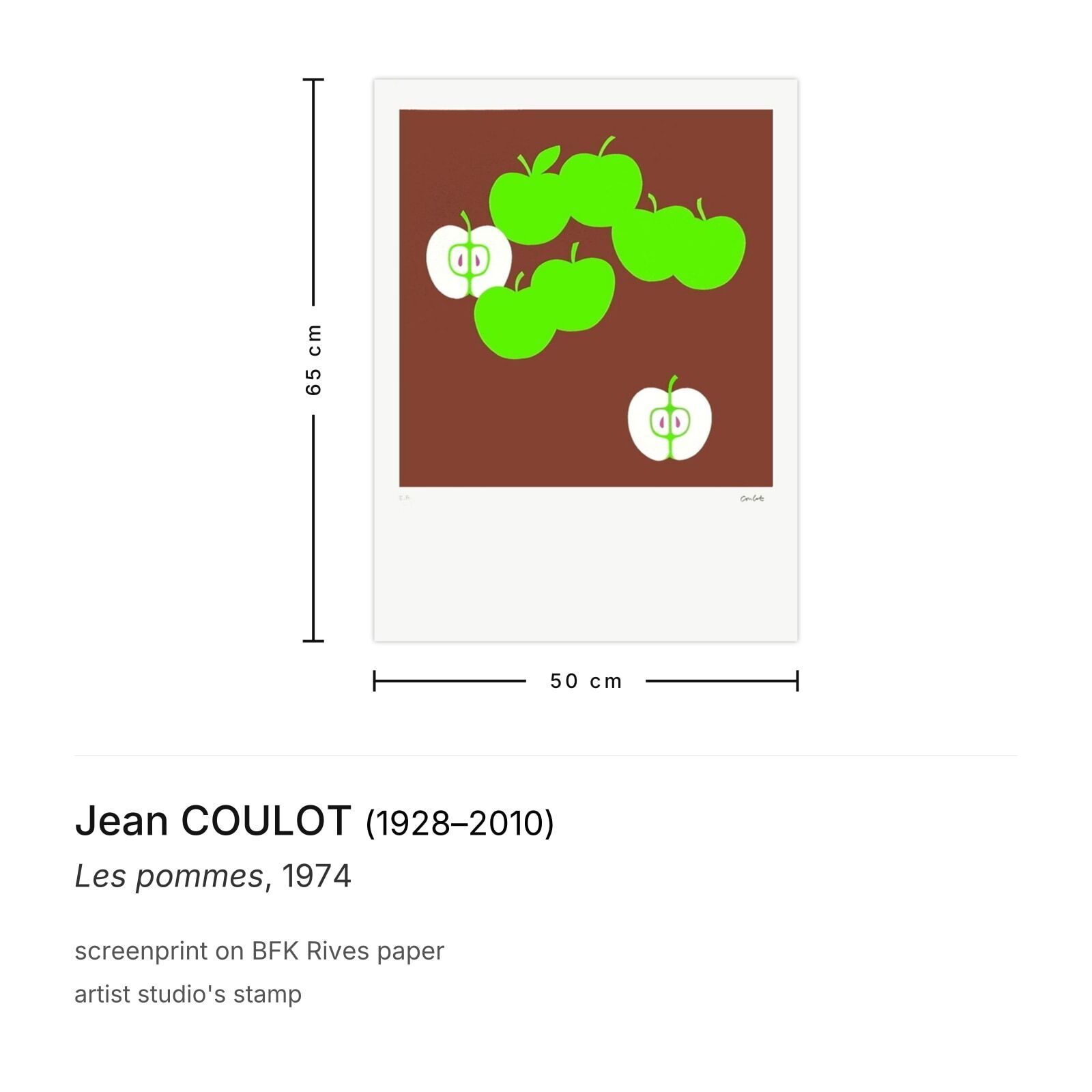 Jean Coulot Zeefdruk Les Pommes 1974 photo furniture