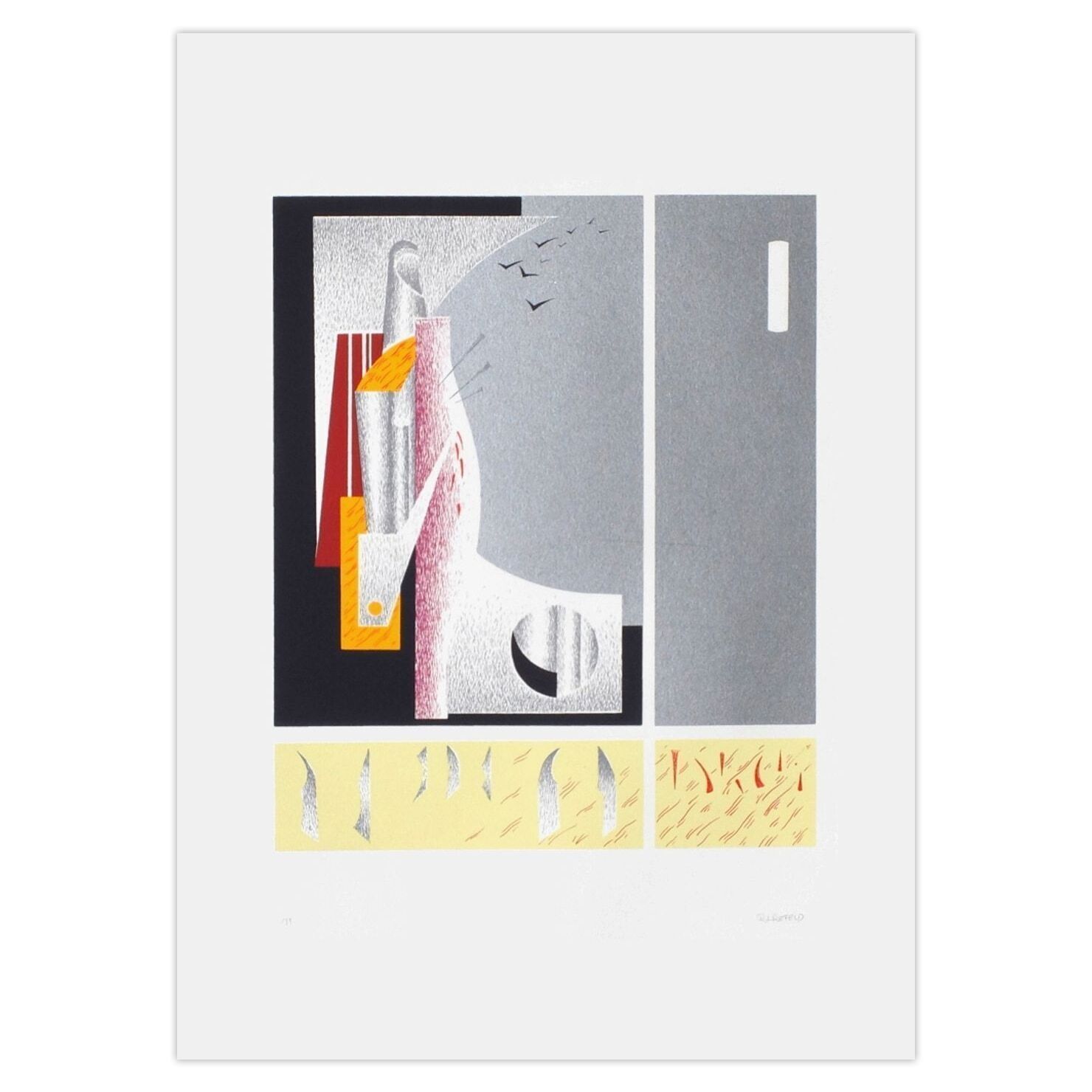 Rose Marie Krefeld Gesigneerde Zeefdruk Compositie 1990