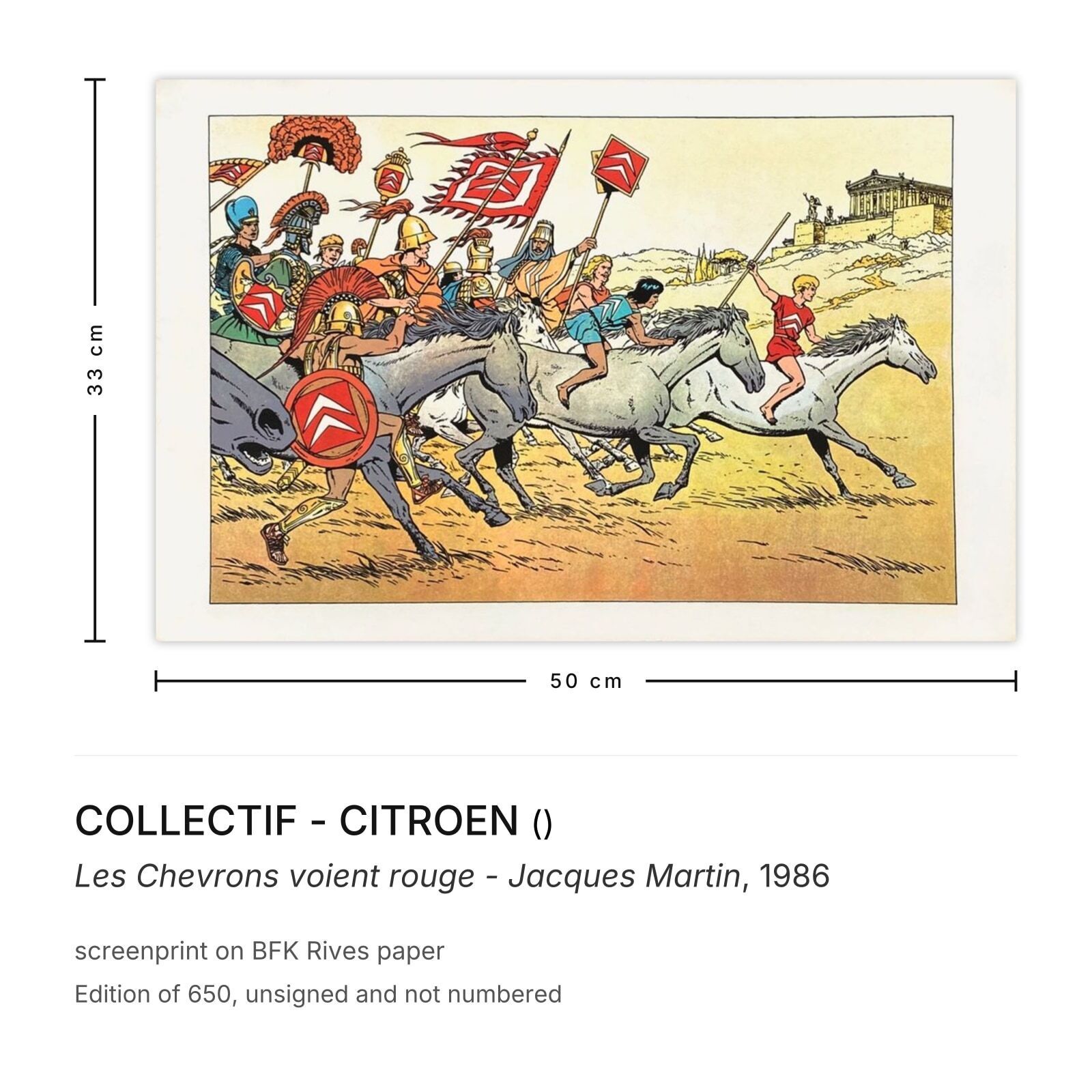 Collectif   Citroen Screenprint Les Chevrons Voient Rouge   Jacques Martin 1986 photo furniture
