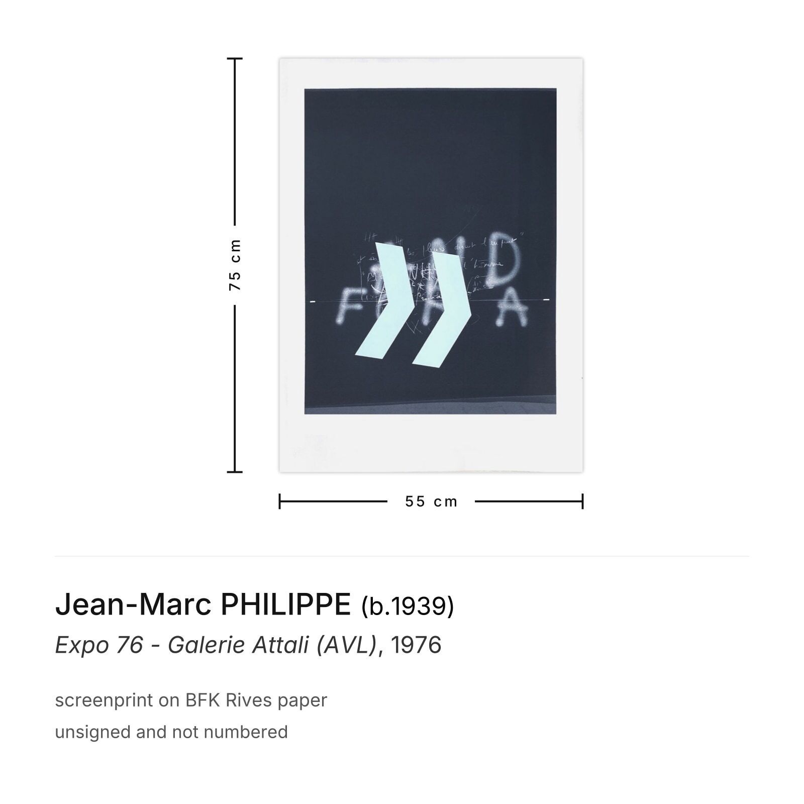 Jean Marc Philippe Screenprint Expo 76 Galerie Attali (Avl) photo furniture