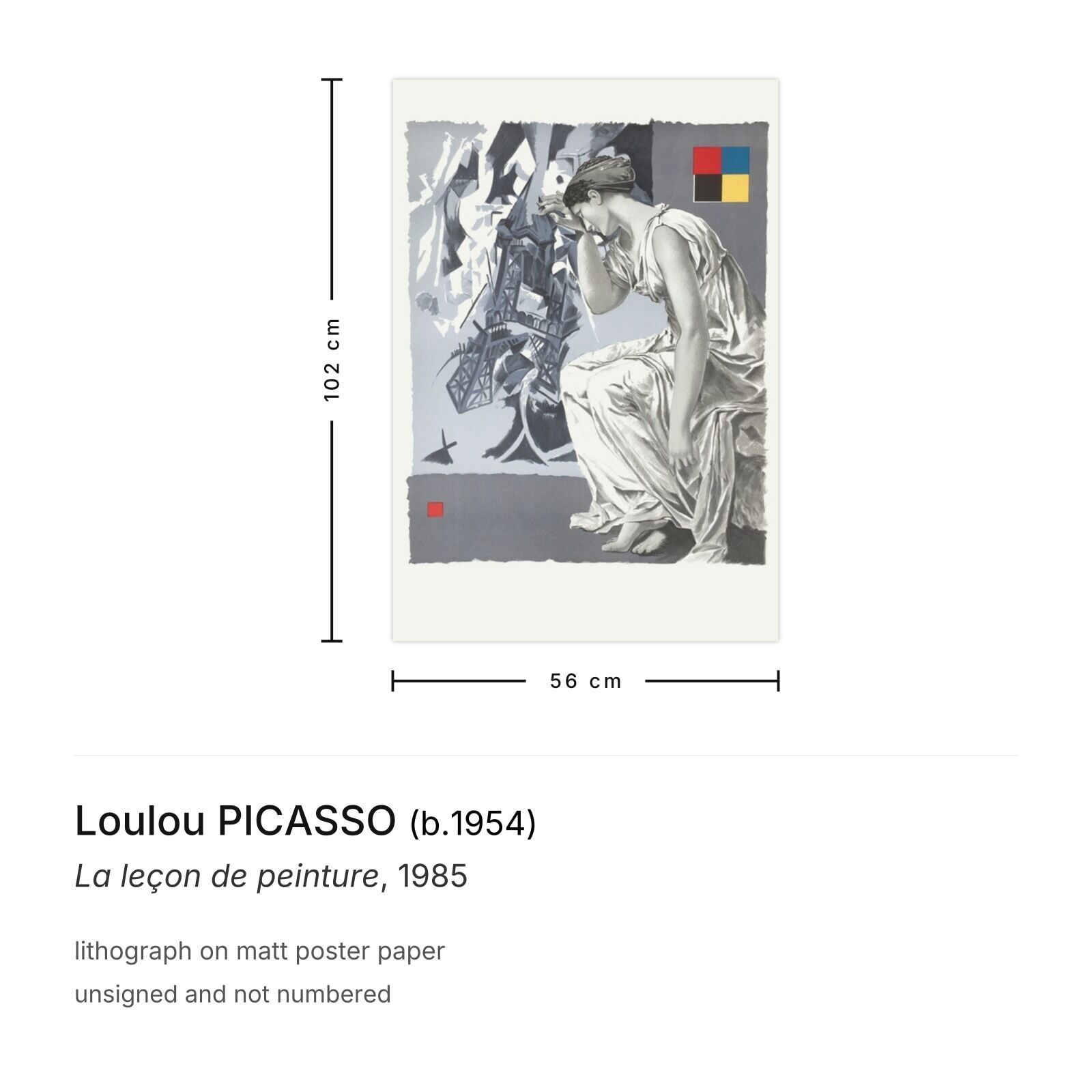Loulou Picasso Lithografie La Leçon De Peinture 1985 photo furniture
