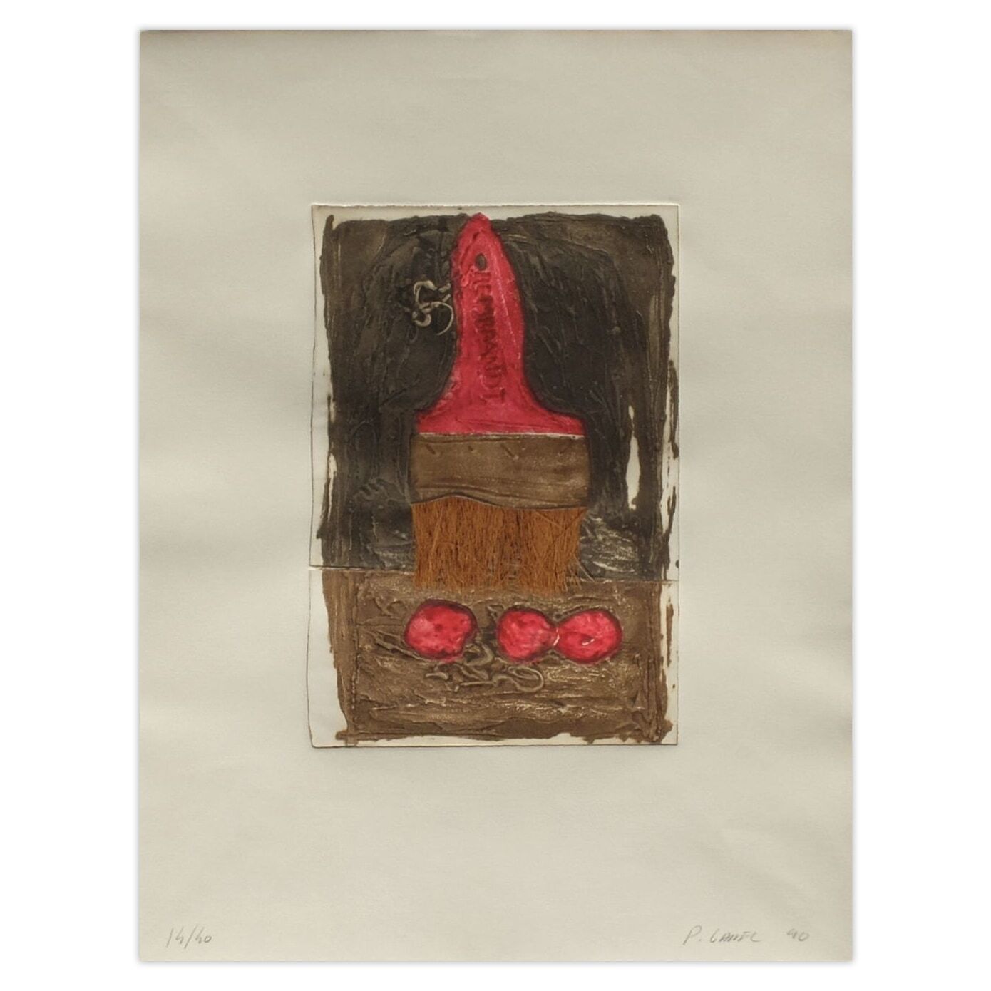 Philippe Garel Gesigneerde Carborundum Ets Pinceau 1990