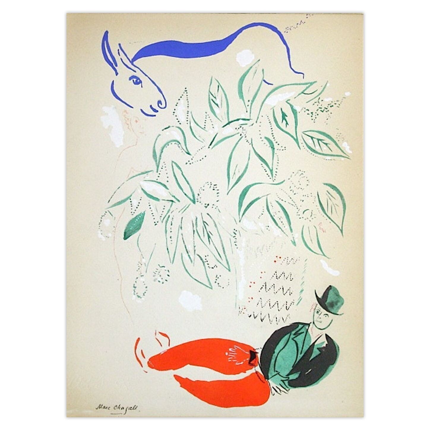Marc Chagall Stencil L'âne Bleu 1946
