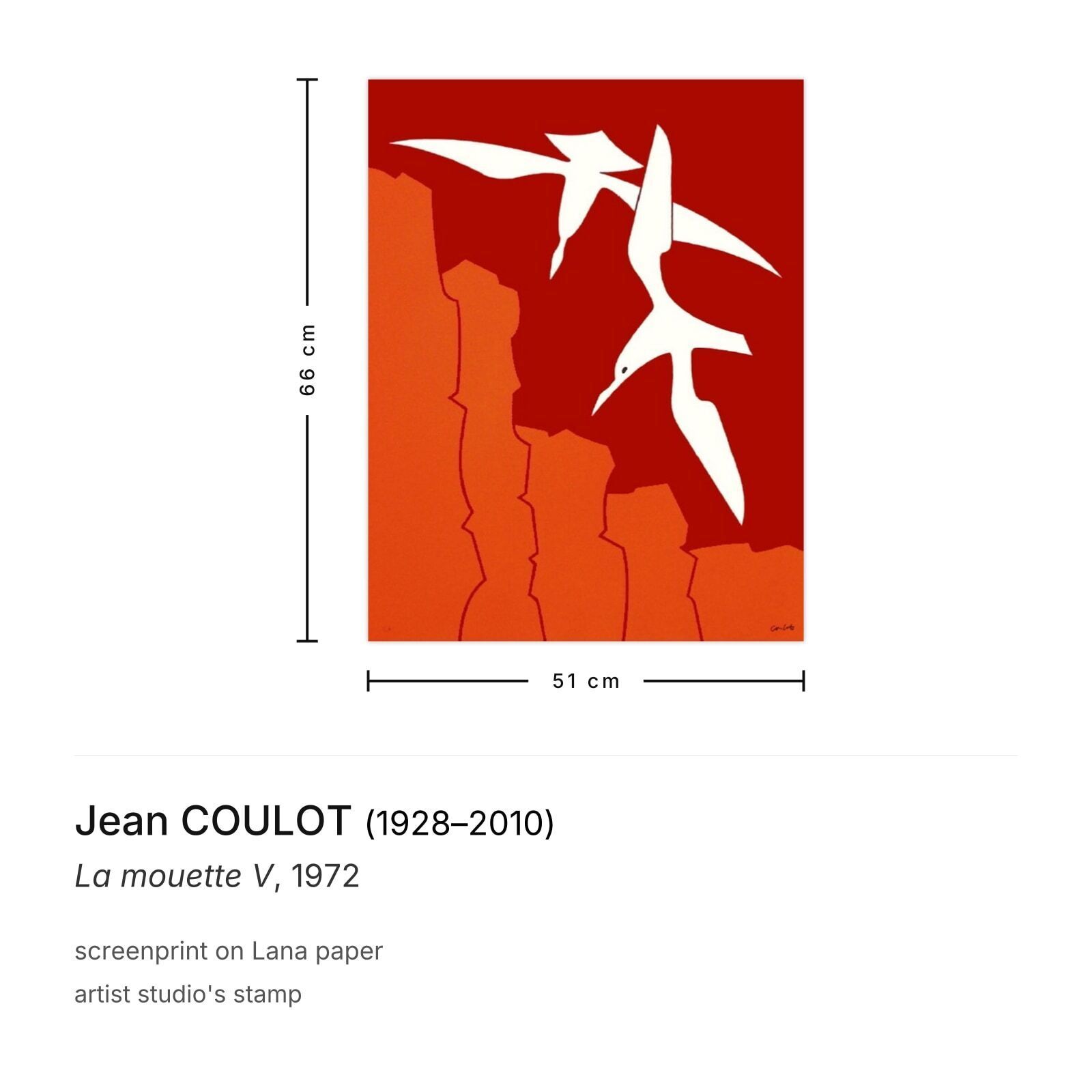 Jean Coulot Screenprint La Mouette V 1972 photo furniture