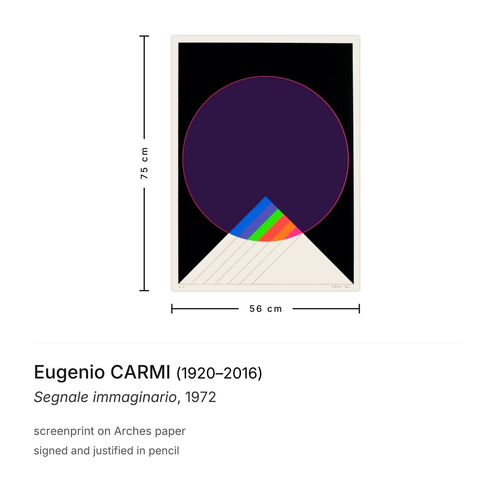 Eugenio Carmi Gesigneerde Zeefdruk Segnale Immaginario 1972 photo furniture