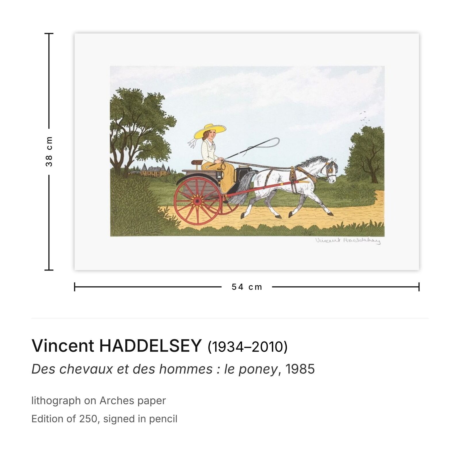 Vincent Haddelsey Signed Lithograph Des Chevaux Et Des Hommes : Le Poney 1985 photo furniture