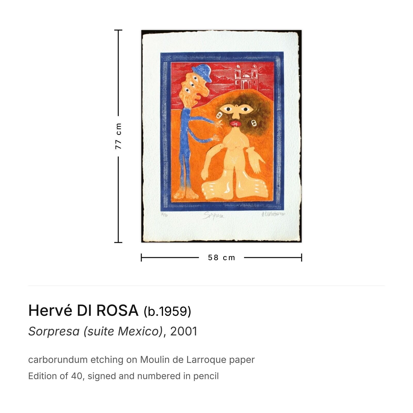 Hervé Di Rosa Signed Carborundum Etching Sorpresa (Suite Mexico) 2001 photo furniture