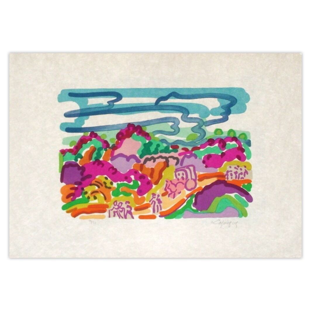 Charles Lapicque Gesigneerde Lithografie Asie Voyage En Chine 1961