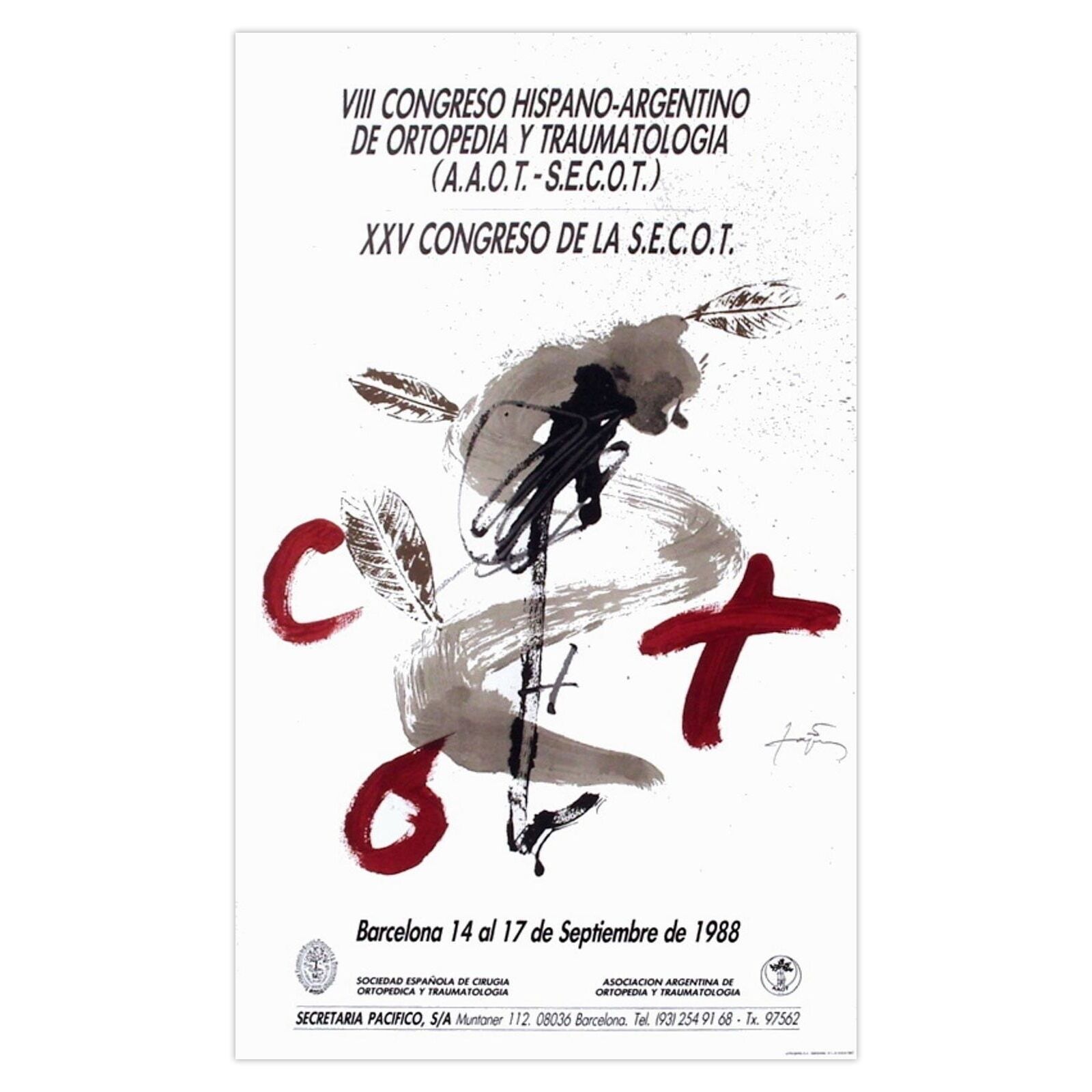 Antoni Tapies Poster Expo 88 Congresso De Ortopedia