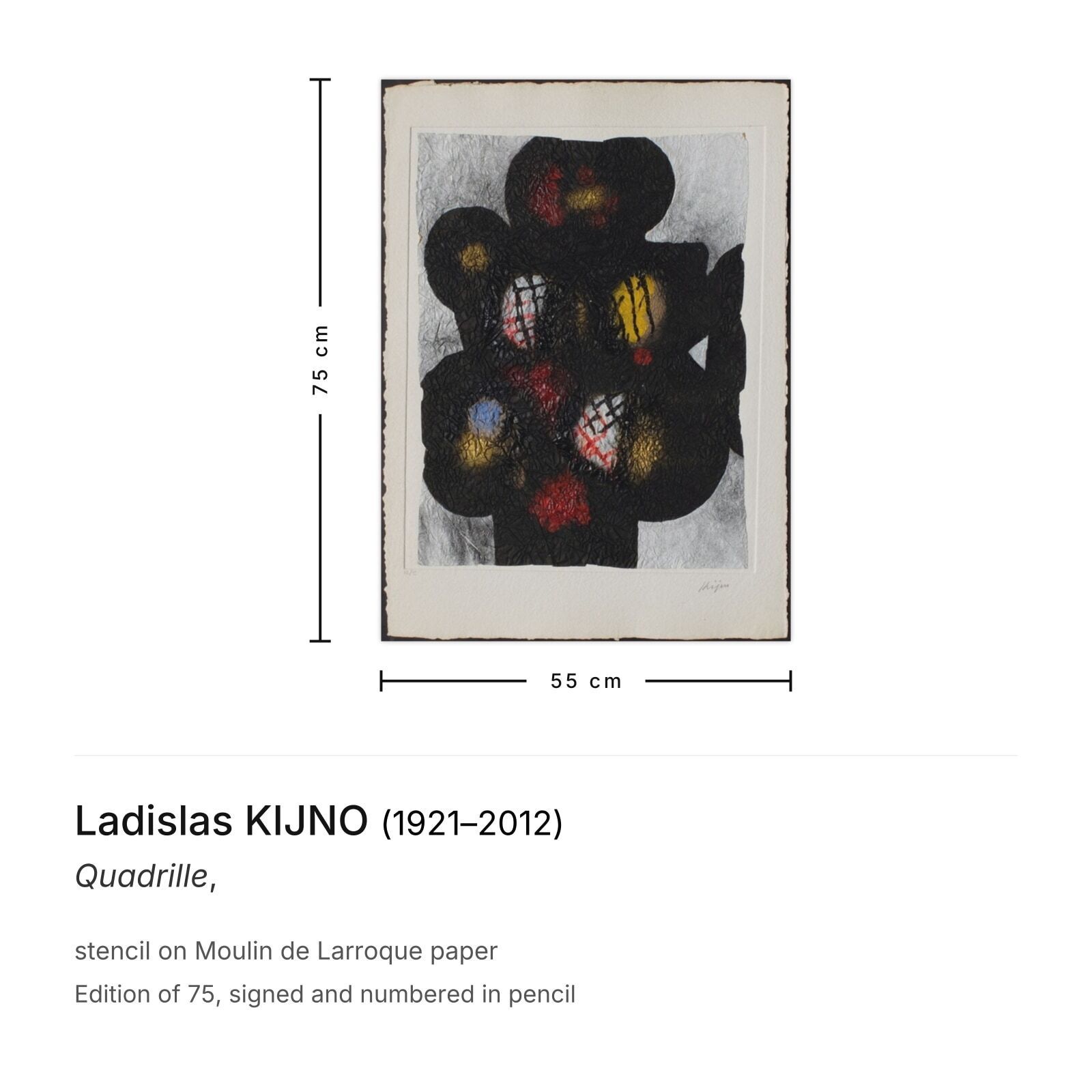 Ladislas Kijno Signed Stencil Quadrille photo furniture