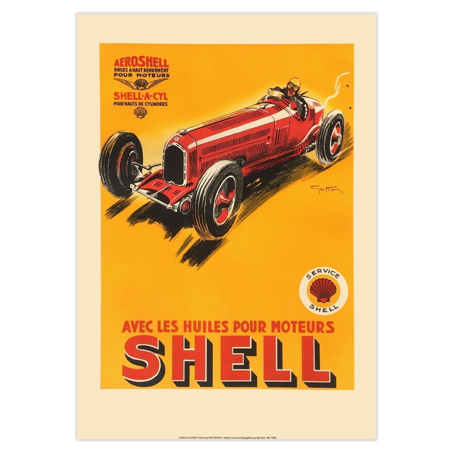 Géo Ham Poster Les Huiles Pour Moteur Shell 1990