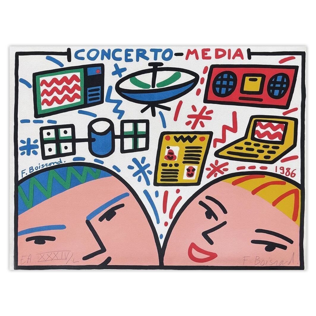 François Boisrond Gesigneerde Lithografie Concerto Media 1986