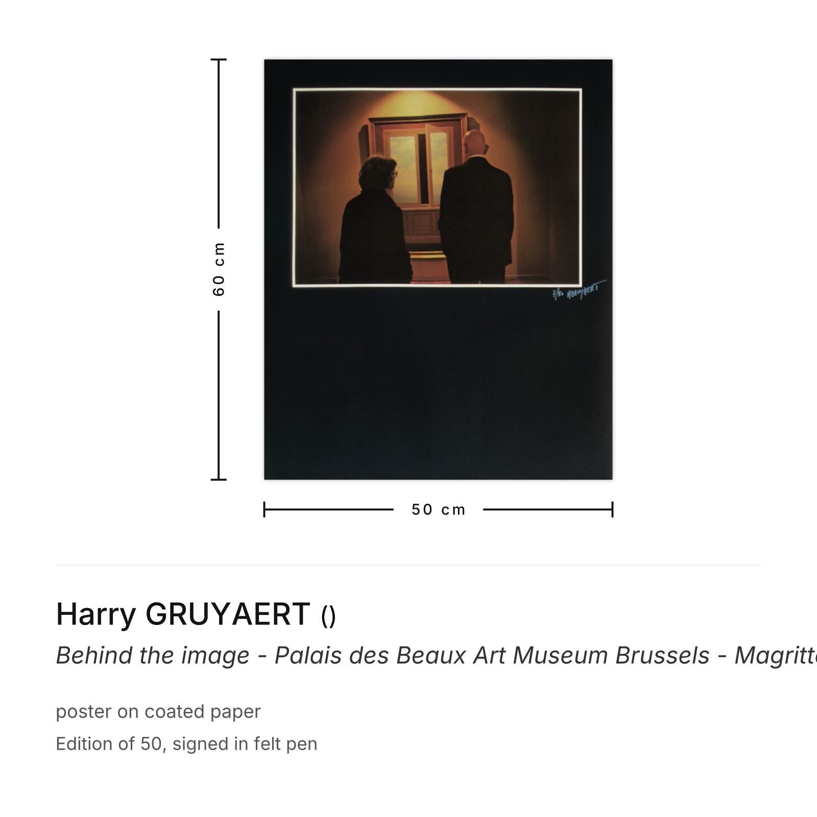 Harry Gruyaert gesigneerde poster Behind The Image, Palais Des Beaux Art Museum Brussels 1980 photo furniture