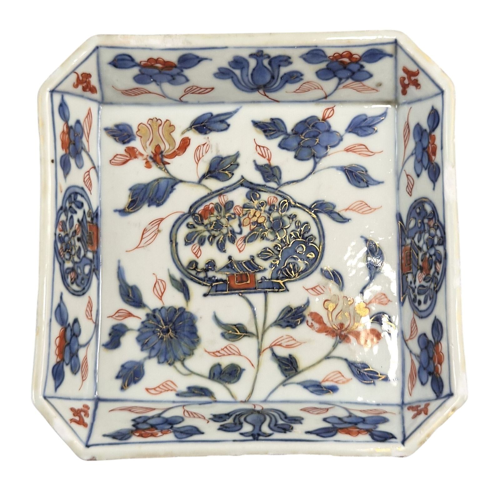Chinese Imari Porseleinen Vierkante Schaal, Kangxi-periode, ca. 1700-1720 photo 400.0