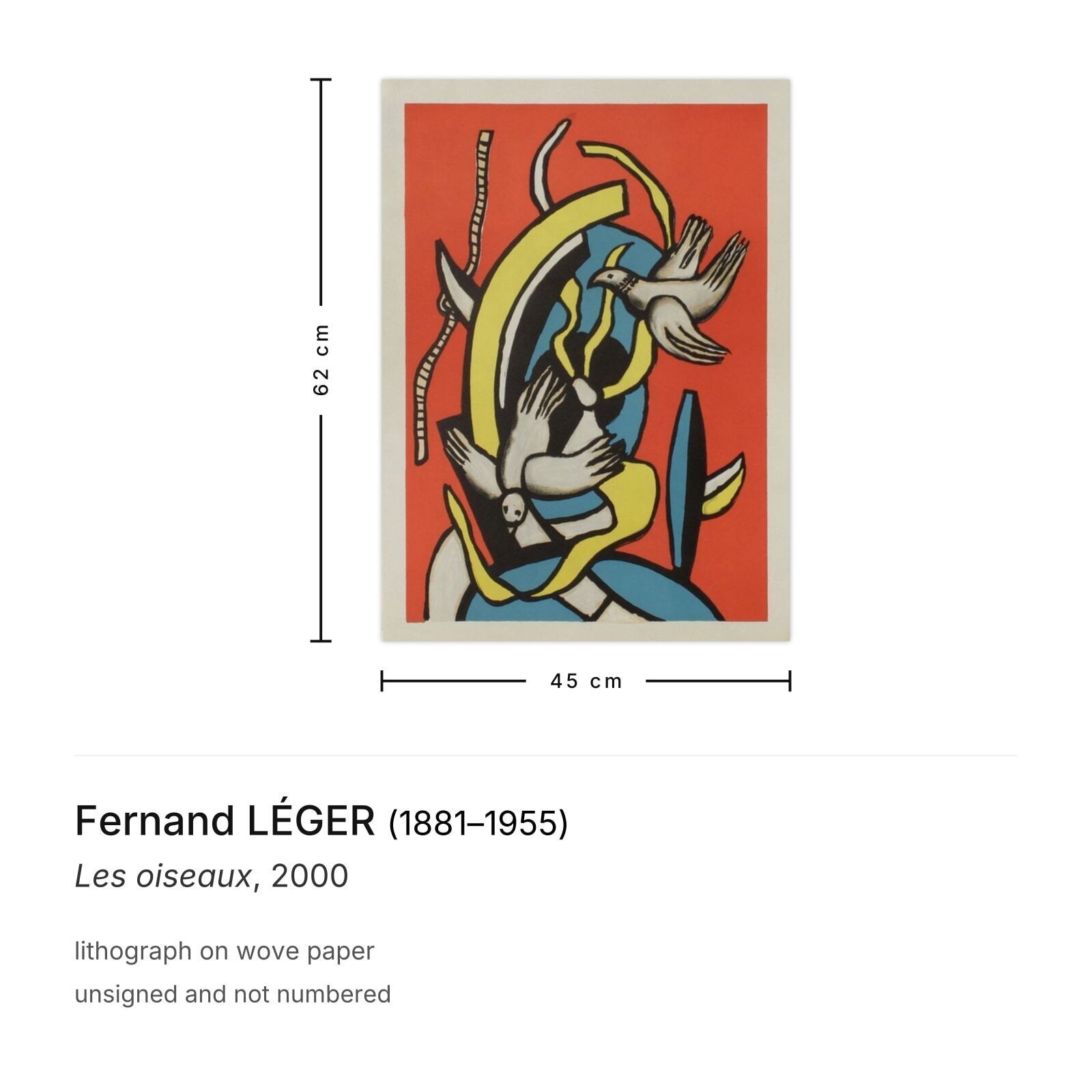 Fernand Léger Lithograph Les Oiseaux 2000 photo furniture