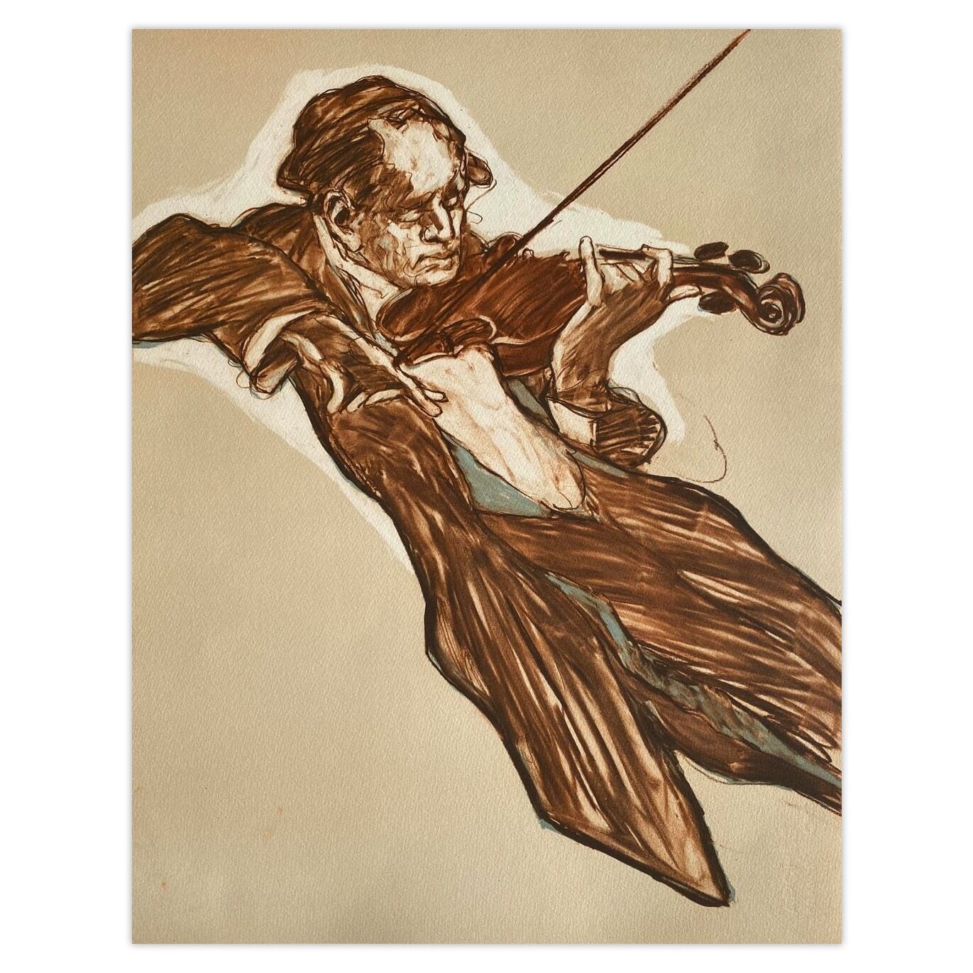 Claude Weisbuch Poster Le Violoniste II 1985