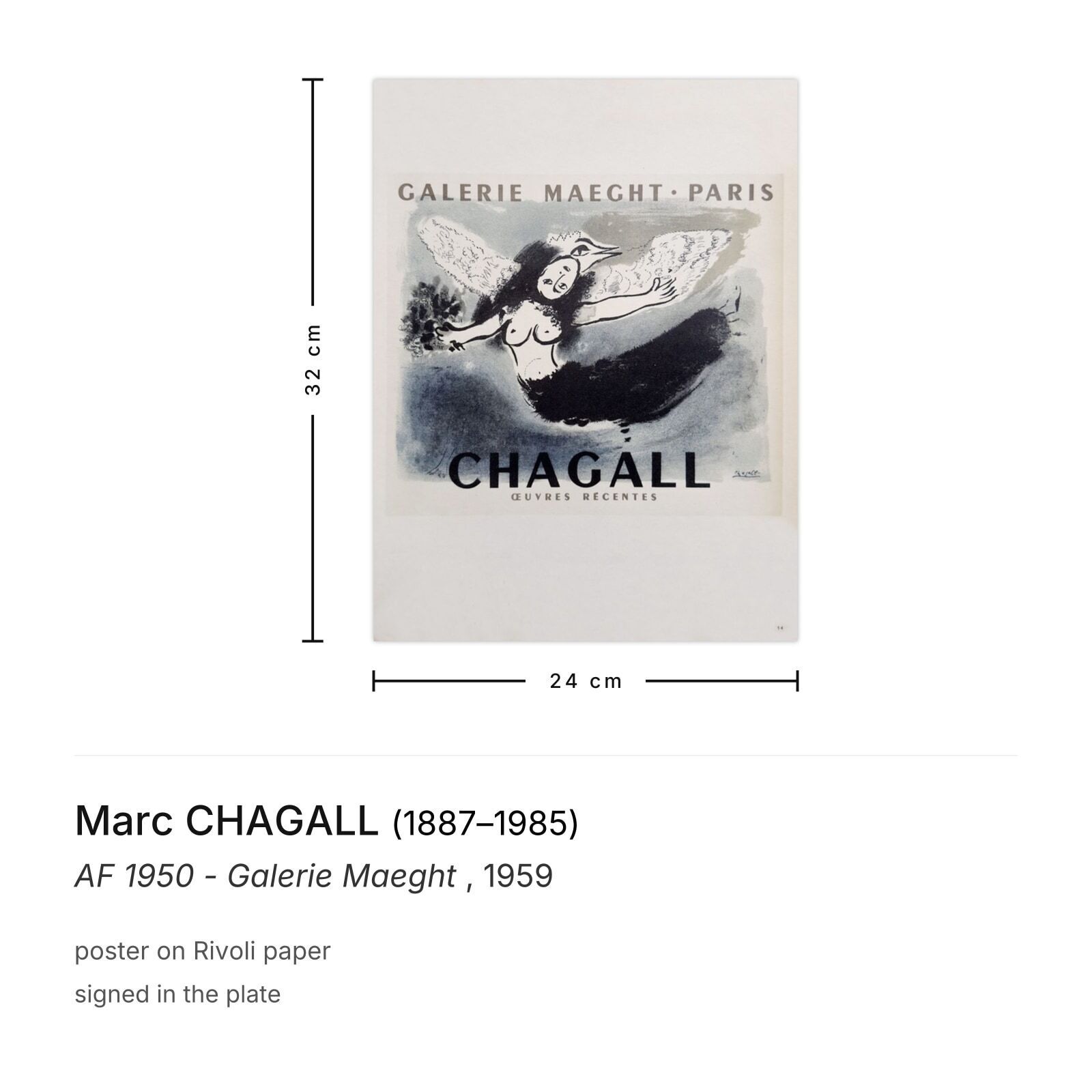 Marc Chagall Poster Af 1950   Galerie Maeght  1959 photo furniture