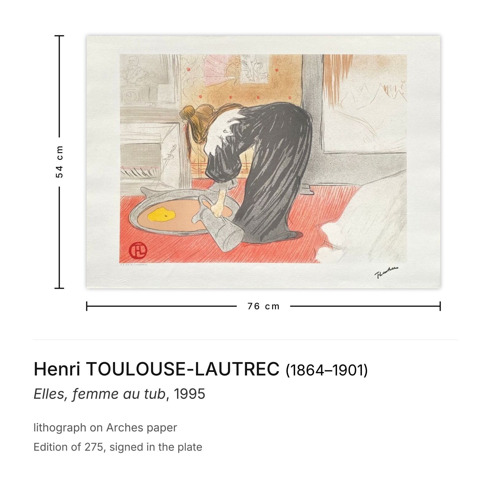 Henri Toulouse Lautrec Lithografie Elles, Femme Au Tub 1995 photo furniture