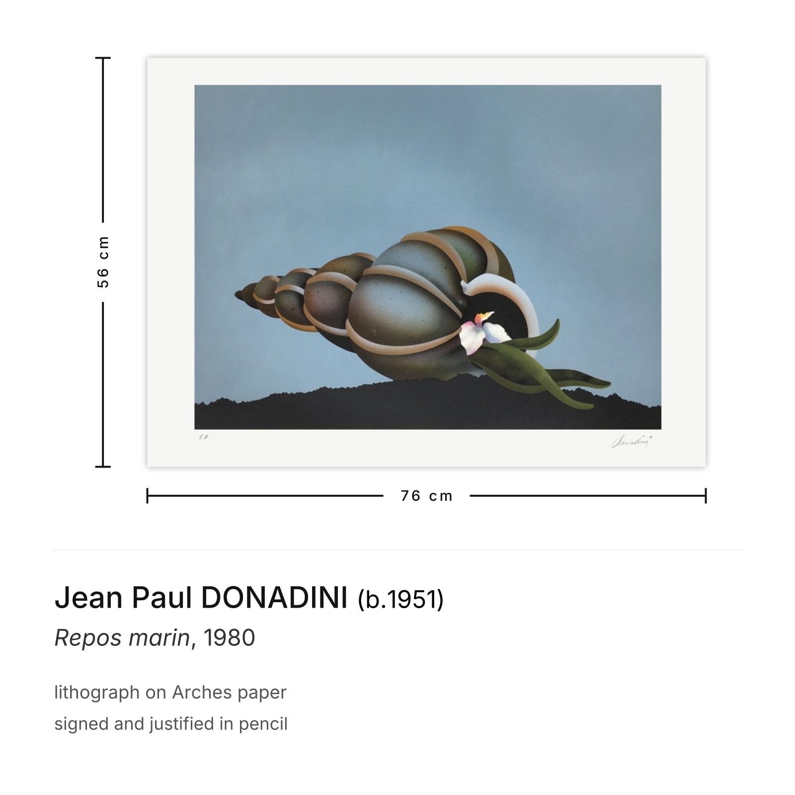 Jean Paul Donadini Gesigneerde Lithografie Repos Marin 1980 photo furniture