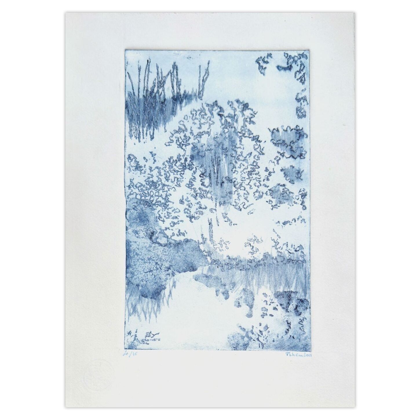 Monique Pehem (Breton Prouté) Gesigneerde ets L'hiver 2011