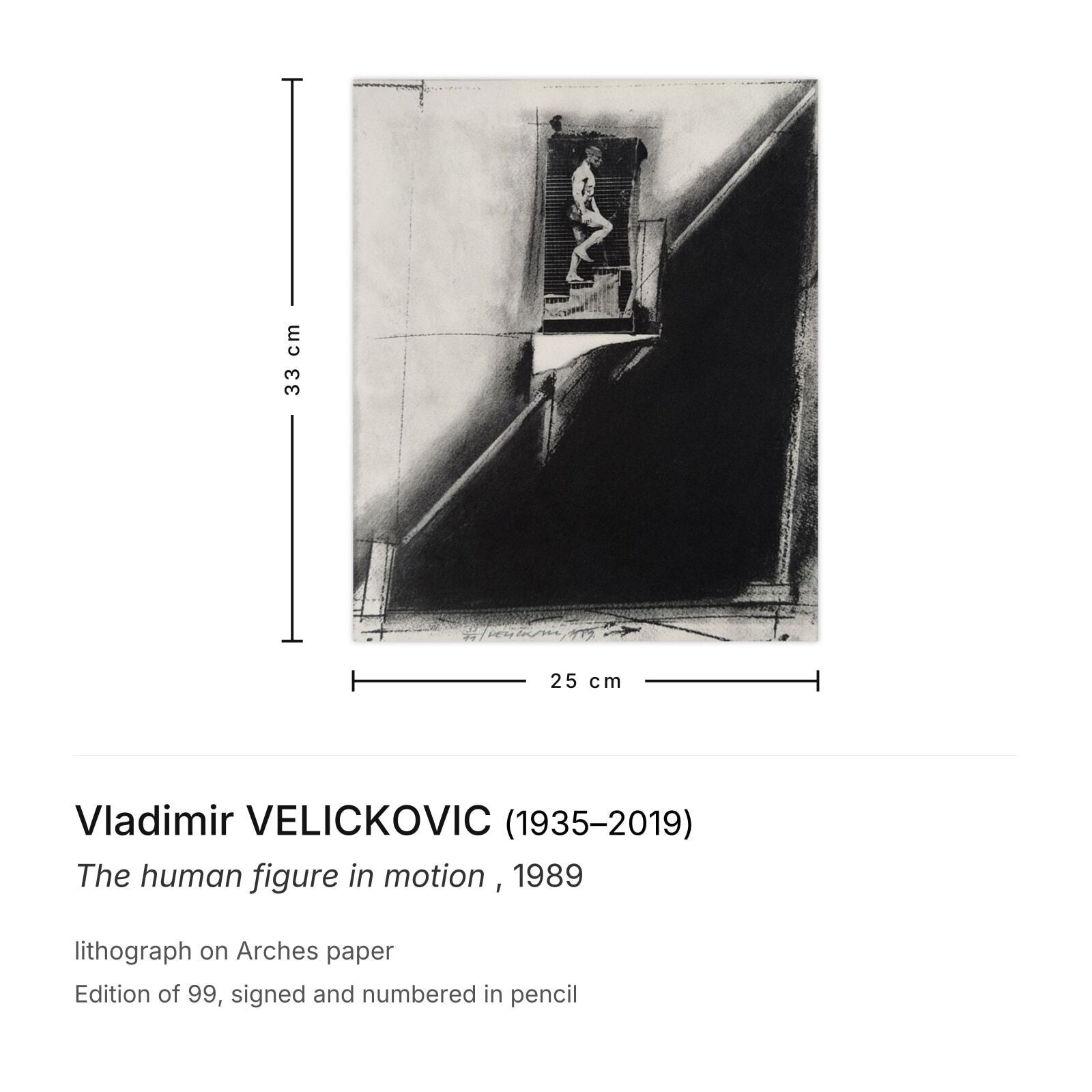 Vladimir Velickovic Signed Lithograph The Human Figure In Motion  1989 photo furniture
