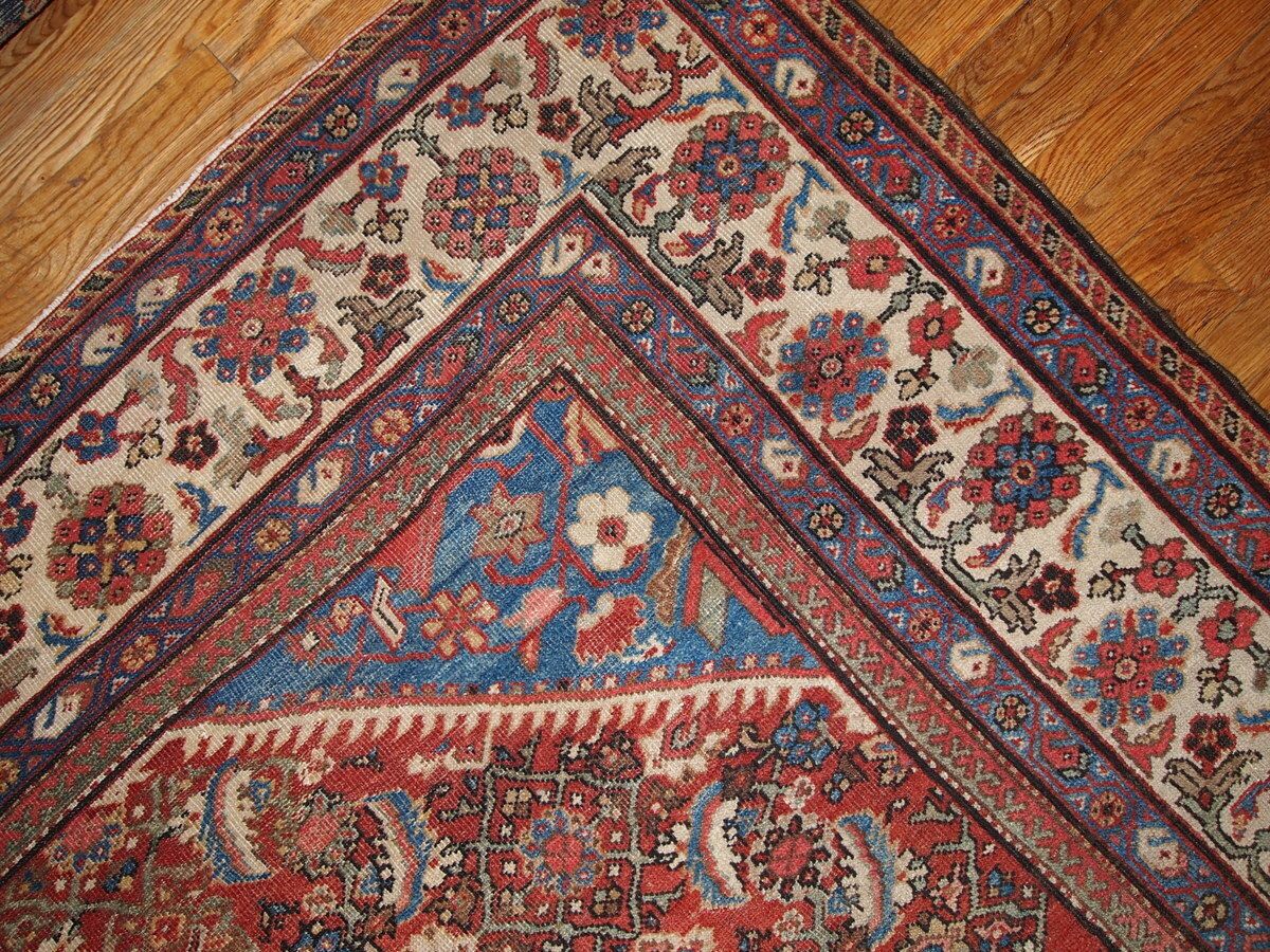 Handmade Oriental Rug 274cm X 359cm Wool Circa 1900s Red Blue Cream photo for sale