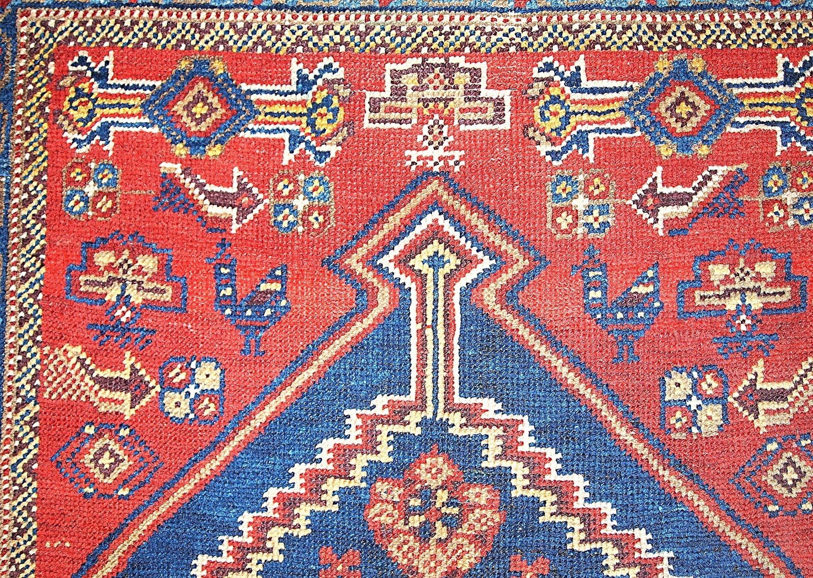 Tapis d'époque fait main, 97 cm x 180 cm (années 1920) photo Textiles