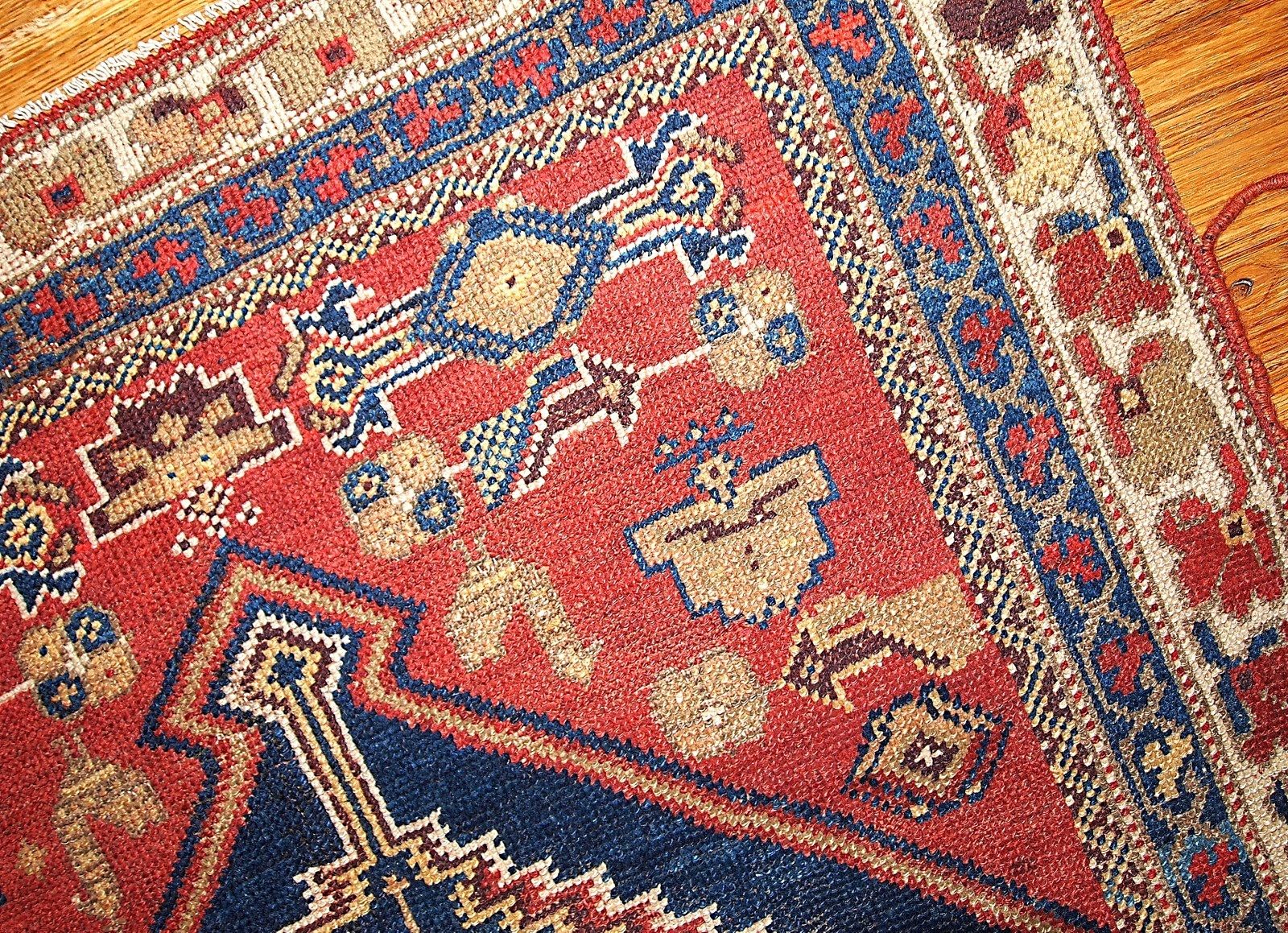 Tapis d'époque fait main, 97 cm x 180 cm (années 1920) photo 585.0