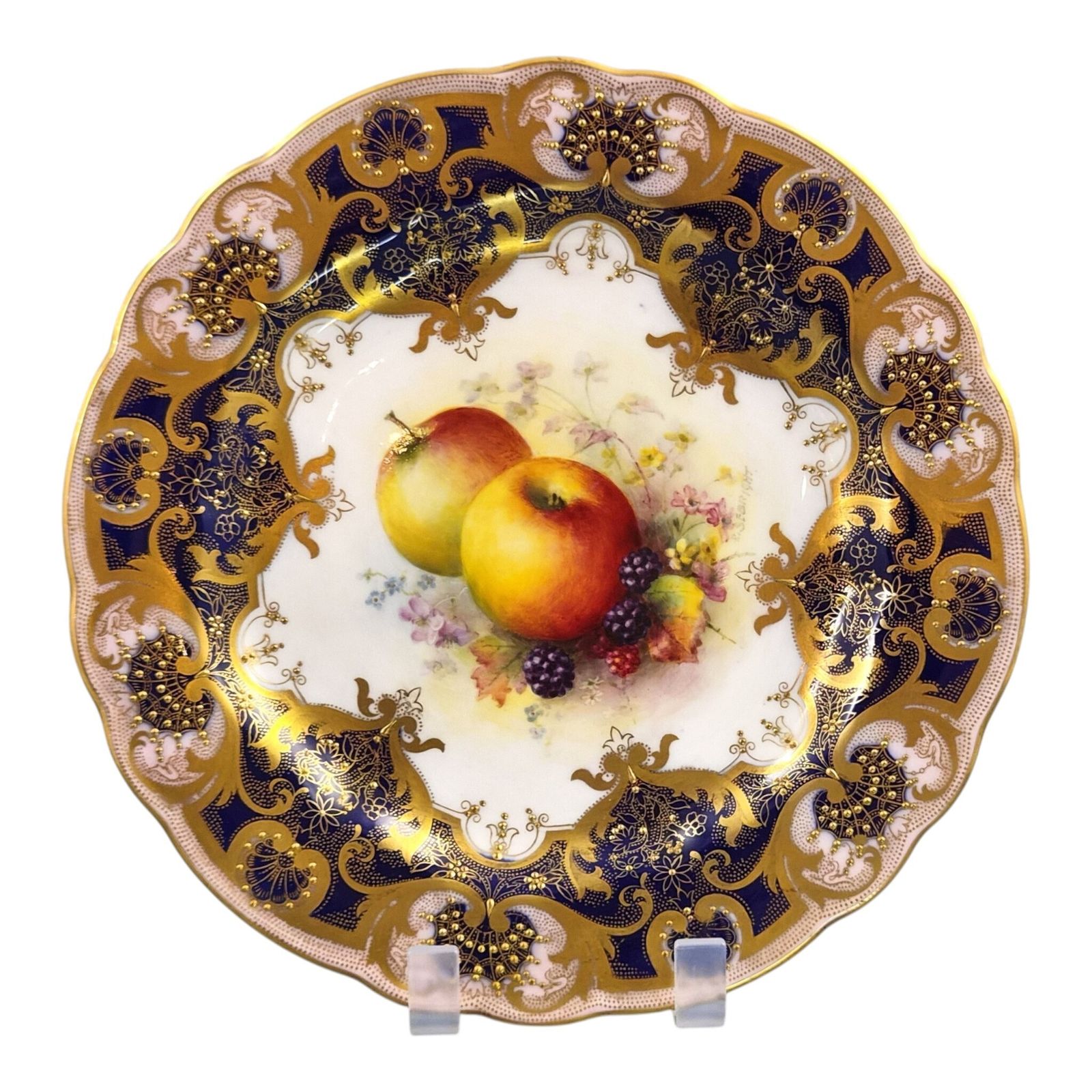 Woonaccessoires Royal Worcester Richard Sebright Painted Fruit Plate, 1936 photo