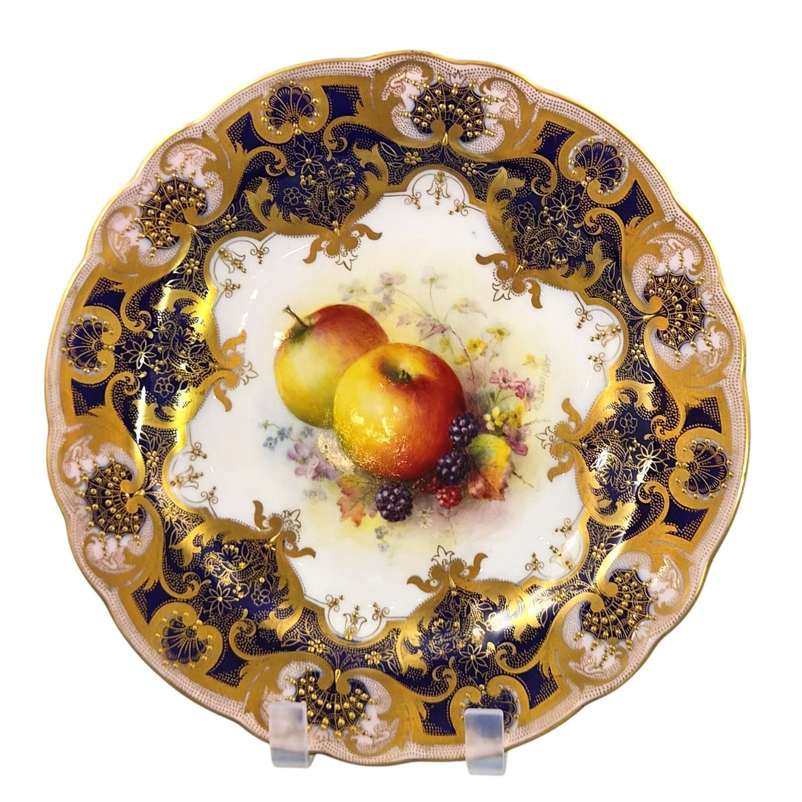Royal Worcester Richard Sebright Painted Fruit Plate, 1936