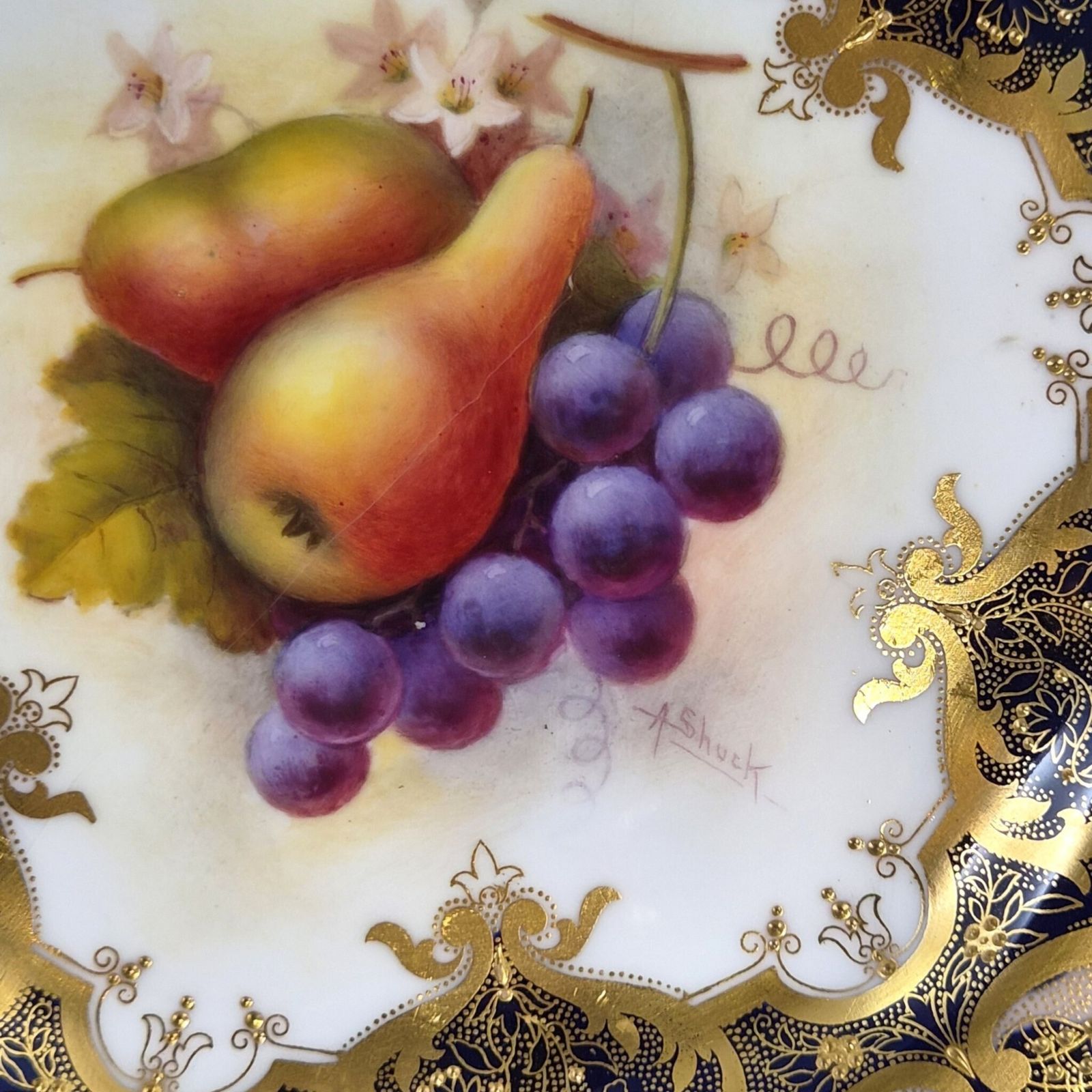 Royal Worcester Albert Shuck Geschilderd Fruitbord, 1928 photo Woonaccessoires
