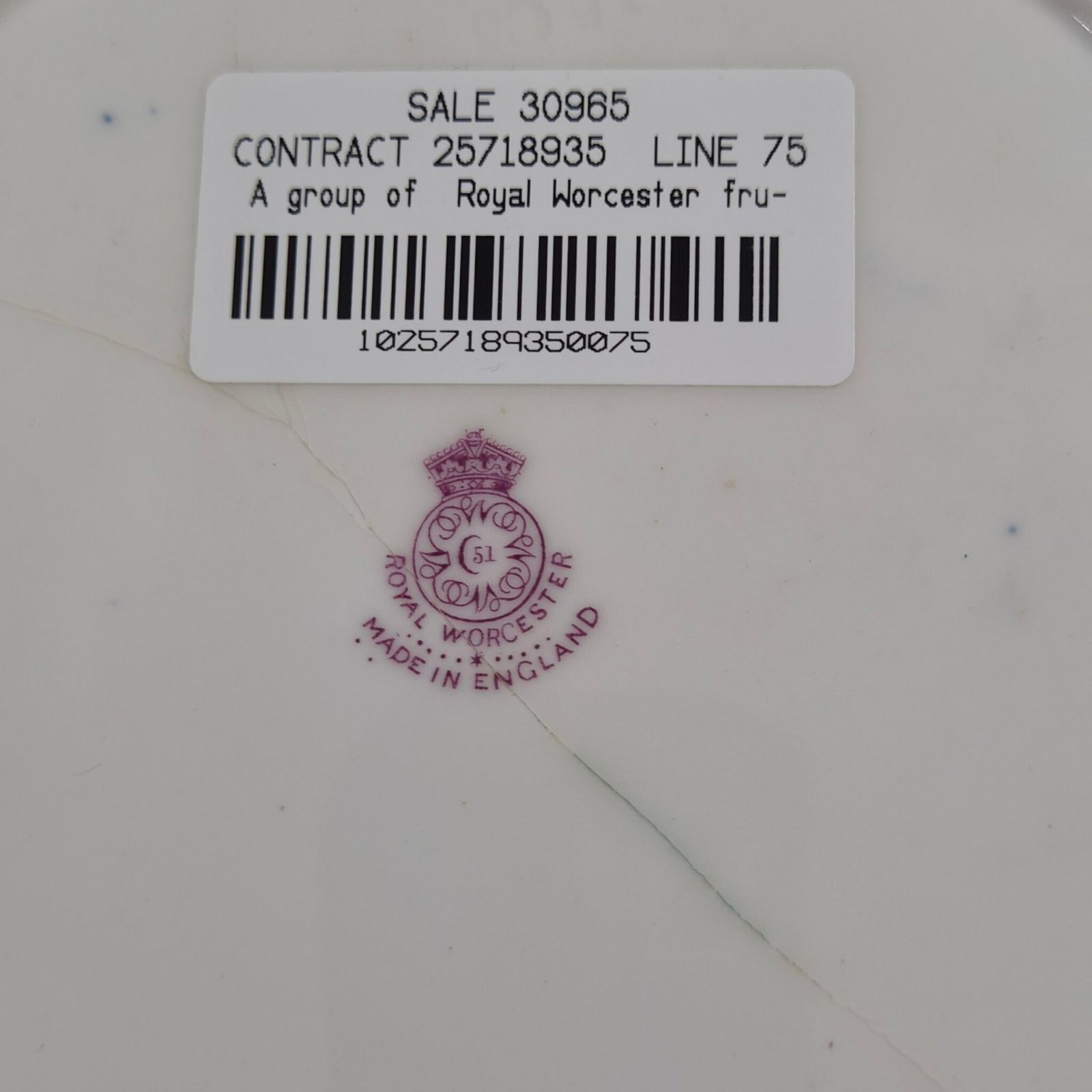 Royal Worcester Albert Shuck Geschilderd Fruitbord, 1928 photo vintage