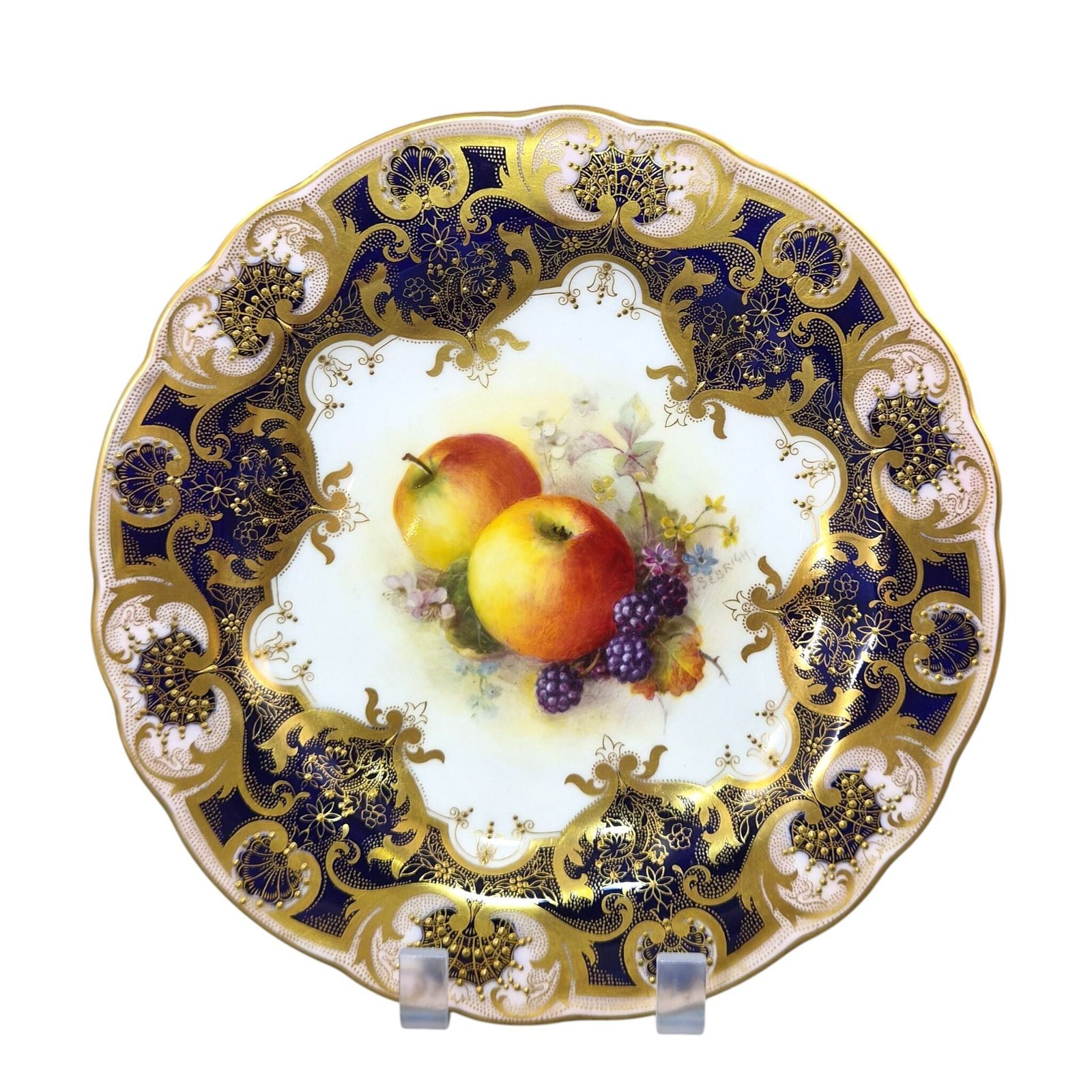 Royal Worcester Richard Sebright Gesigneerd Geschilderd Fruitbord, 1937