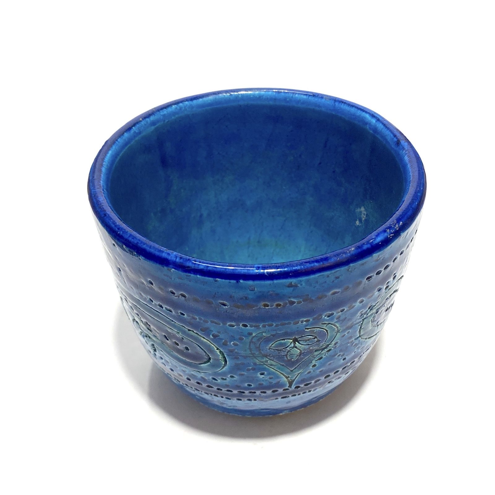 Bitossi Rimini Blue Liberty Planter van Aldo Londi, Mid-Century Modern Italiaans aardewerk photo for sale