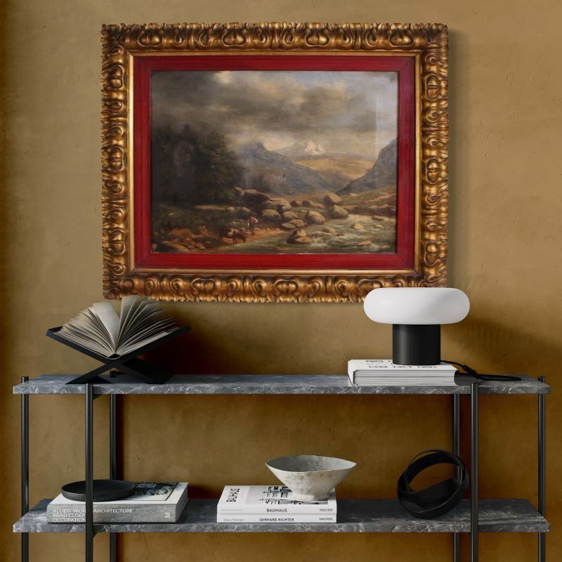 Italian Painting, Landscape Signed And Dated 1846 photo furniture