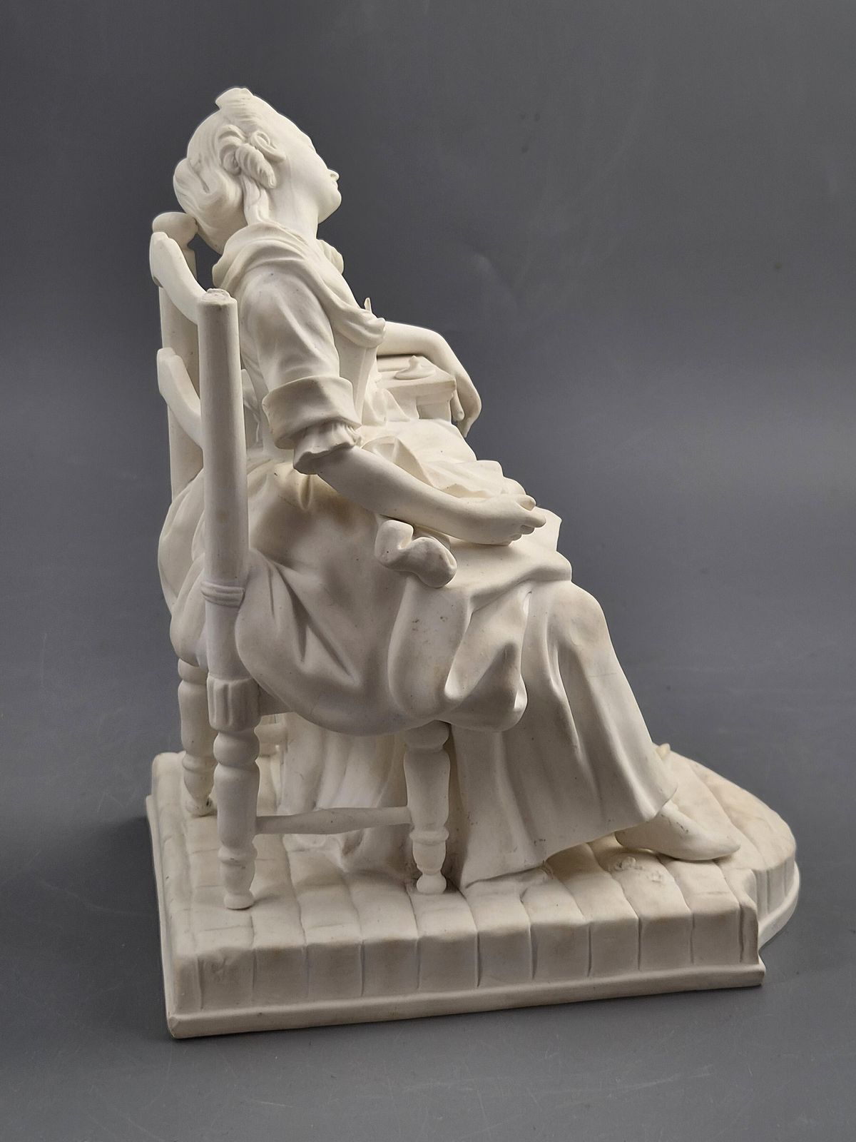 Old Paris Parian figuur van La Dormeuse naar Michel Victor Acier, ca. 1850-1880 photo 500.0