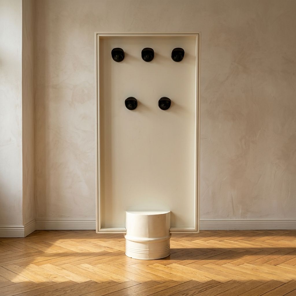 Mid Century Modern Double Sided Hall Stand With Mirror & Coat Hooks, 1960s, Europe