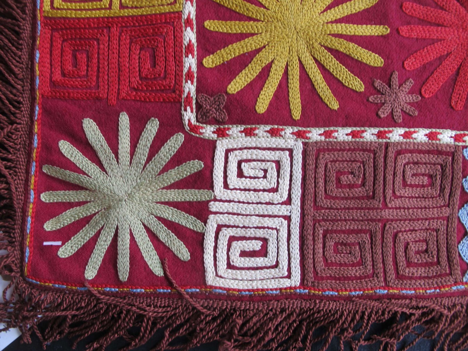Artistic Silk Embroidery From Uzbekistan, 48cm X 49cm photo 280.0