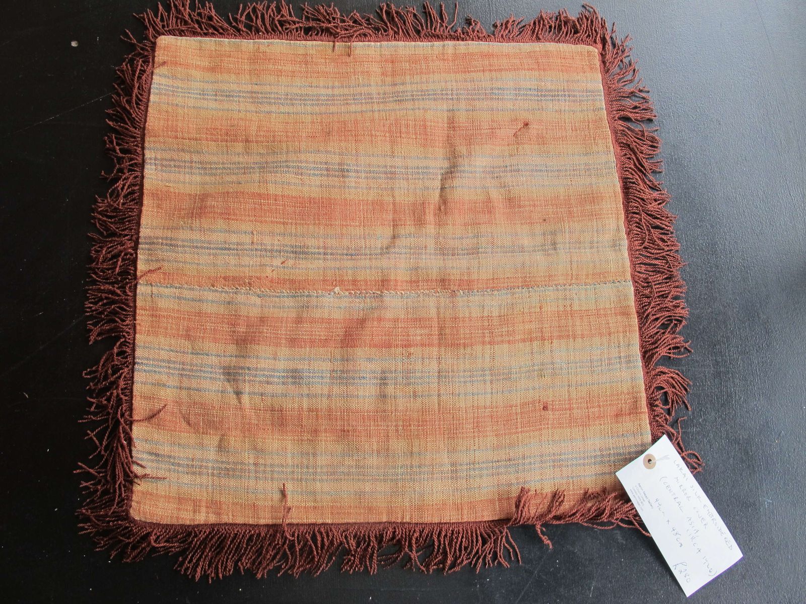 Artistic Silk Embroidery From Uzbekistan, 48cm X 49cm photo vintage