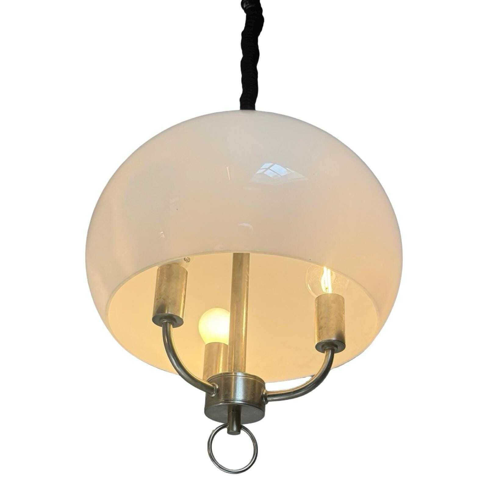 Dijkstra  Vintage Ceiling Light  Space Age  White Acrylic  Adjustable In Height. photo vinterior