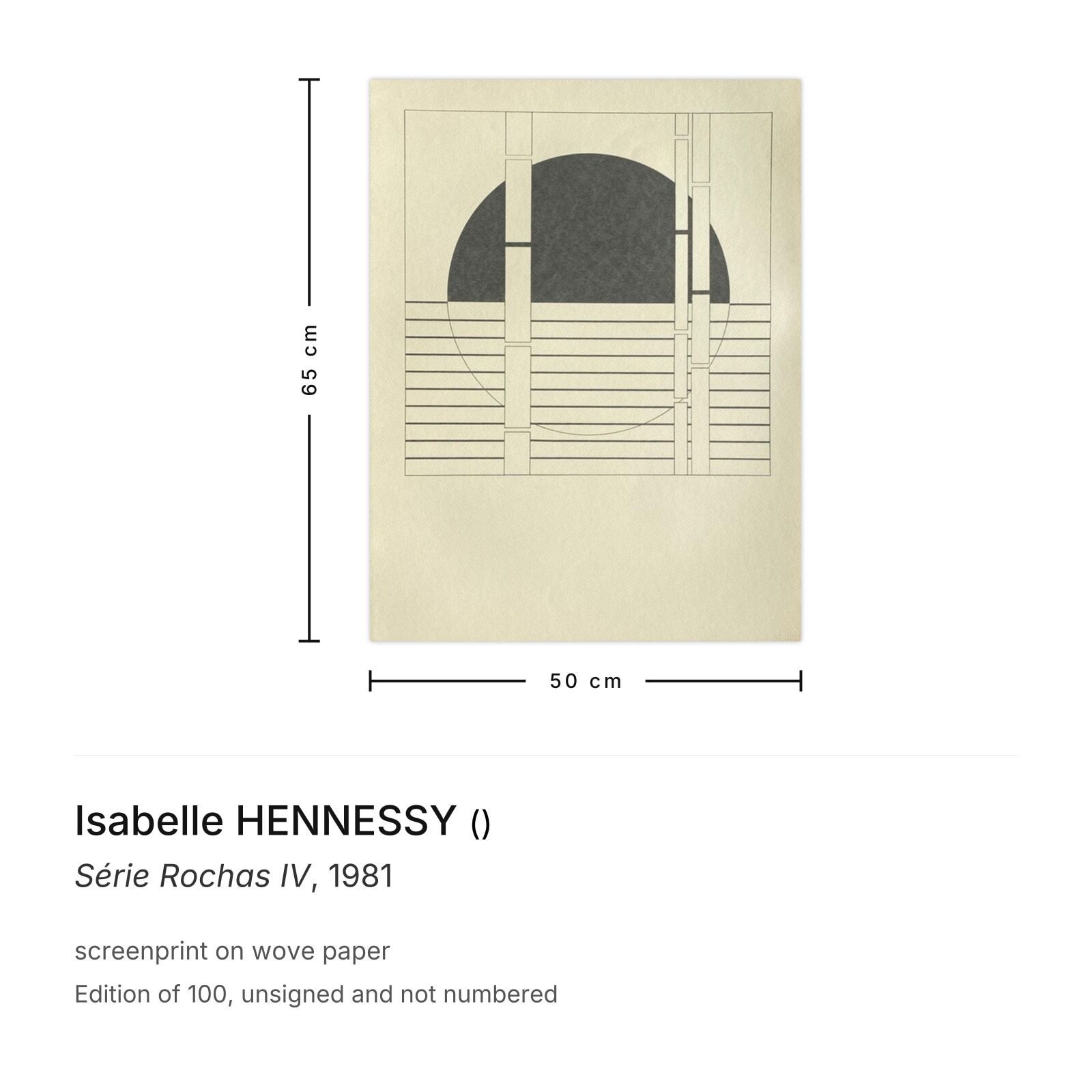 Isabelle Hennessy Zeefdruk Série Rochas IV 1981 photo furniture