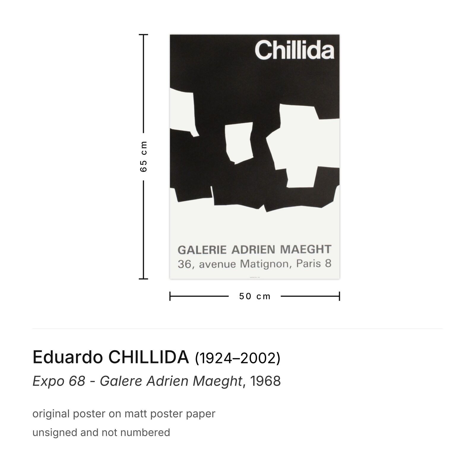 Eduardo Chillida Poster Expo 68 Galere Adrien Maeght photo furniture
